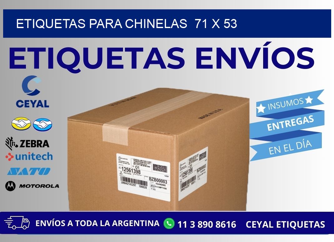 ETIQUETAS PARA CHINELAS  71 x 53