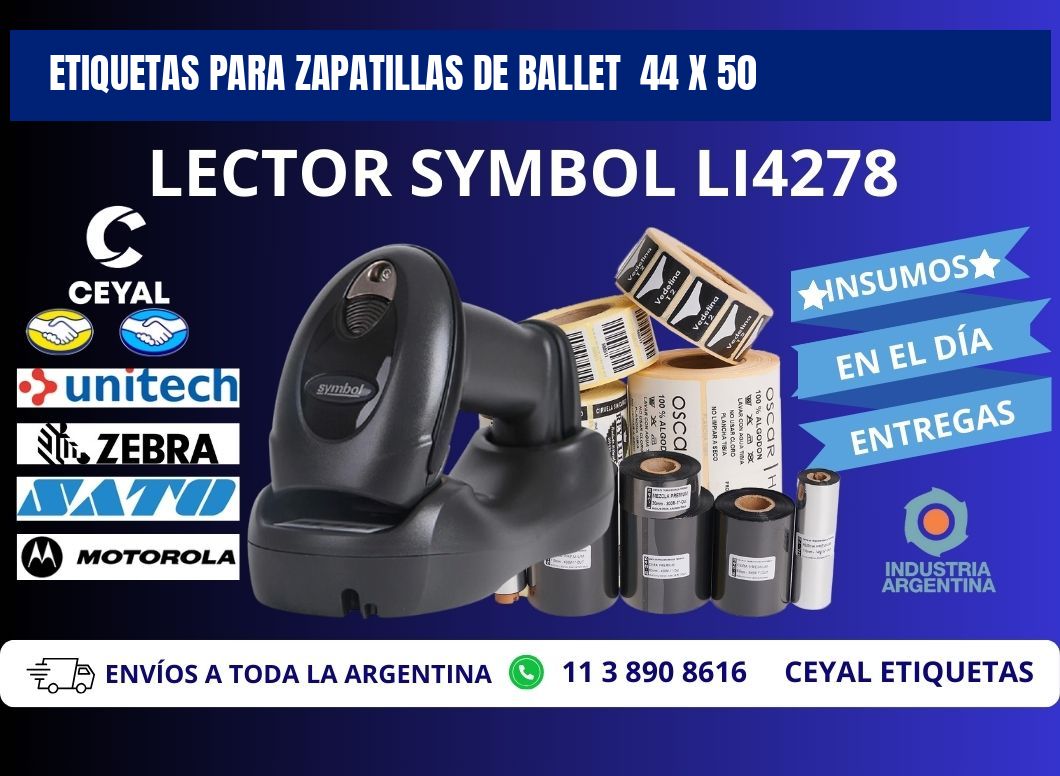 ETIQUETAS PARA ZAPATILLAS DE BALLET 44 x 50