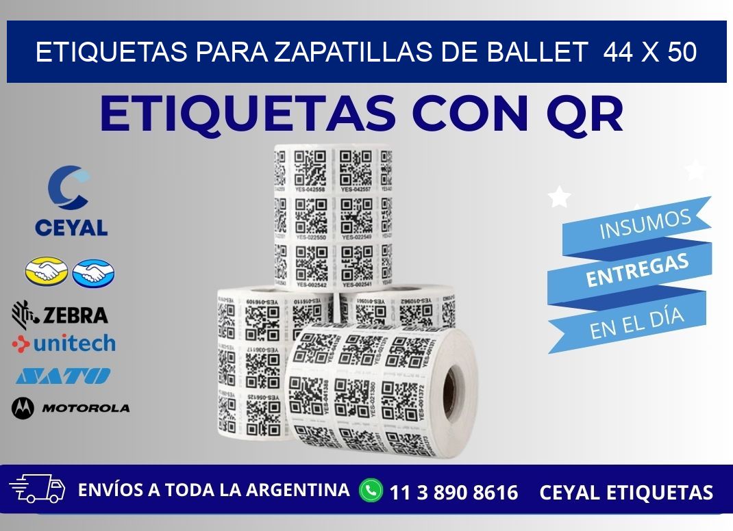ETIQUETAS PARA ZAPATILLAS DE BALLET 44 x 50