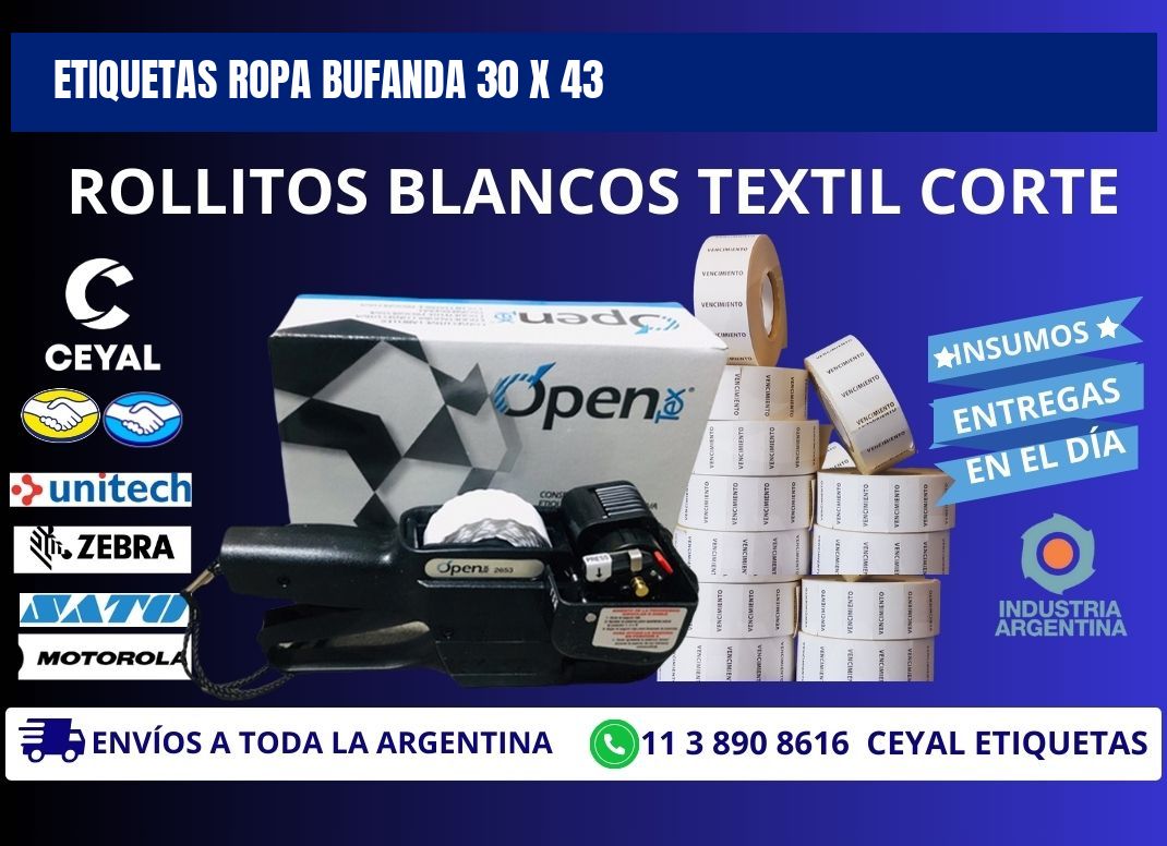 ETIQUETAS ROPA BUFANDA 30 x 43