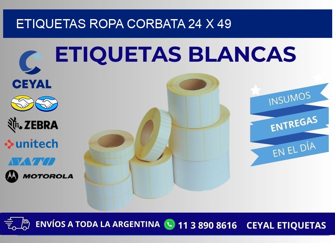 ETIQUETAS ROPA CORBATA 24 x 49