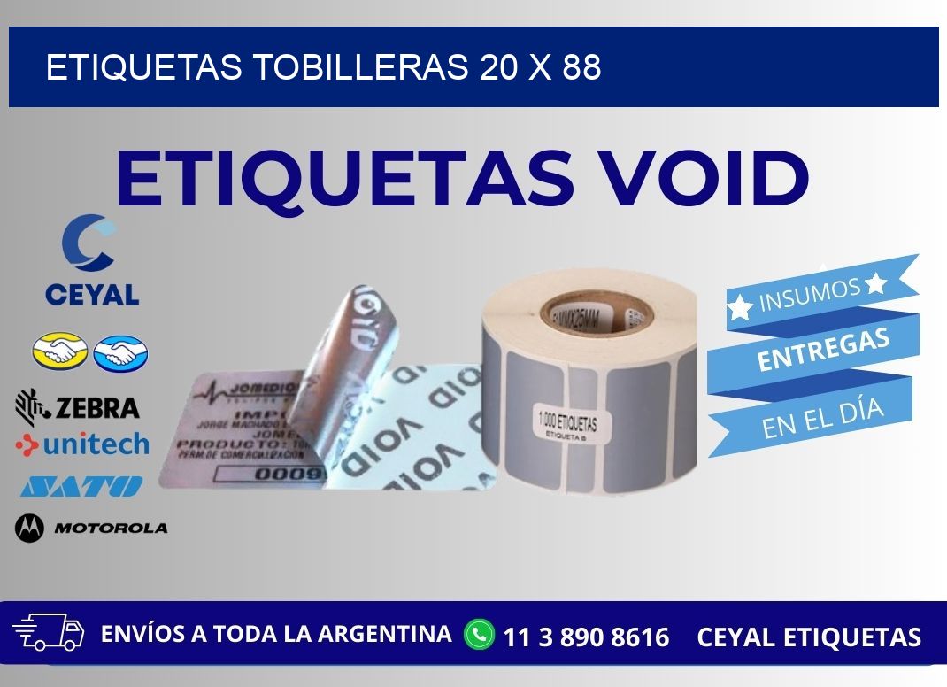 ETIQUETAS TOBILLERAS 20 x 88