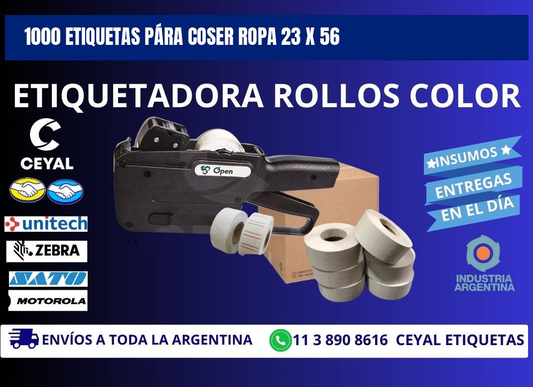 1000 ETIQUETAS PÁRA COSER ROPA 23 x 56