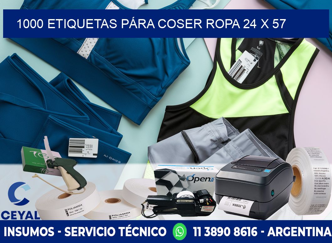 1000 ETIQUETAS PÁRA COSER ROPA 24 x 57