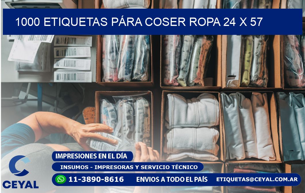 1000 ETIQUETAS PÁRA COSER ROPA 24 x 57