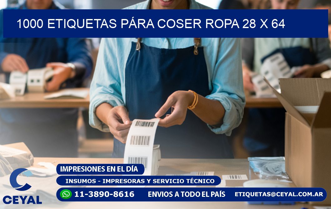 1000 ETIQUETAS PÁRA COSER ROPA 28 x 64