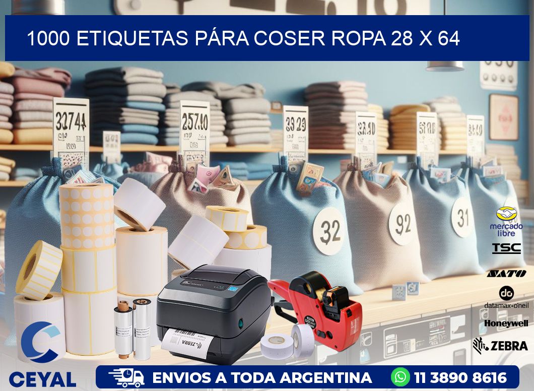 1000 ETIQUETAS PÁRA COSER ROPA 28 x 64