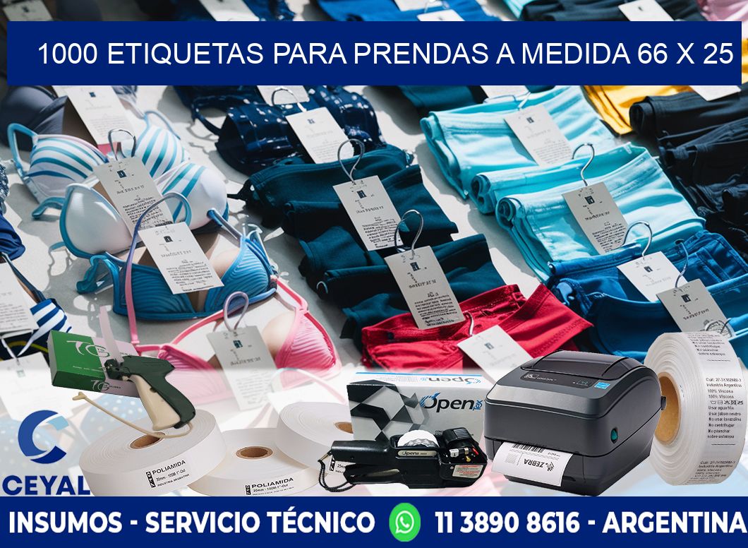 1000 ETIQUETAS PARA PRENDAS A MEDIDA 66 x 25
