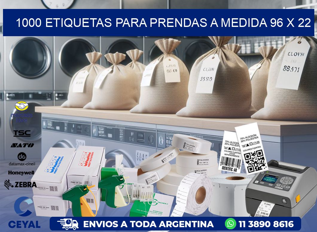 1000 ETIQUETAS PARA PRENDAS A MEDIDA 96 x 22