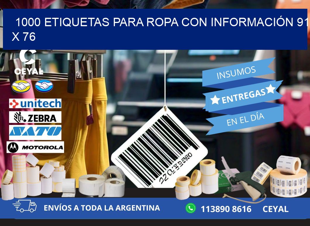 1000 ETIQUETAS PARA ROPA CON INFORMACIÓN 91 x 76