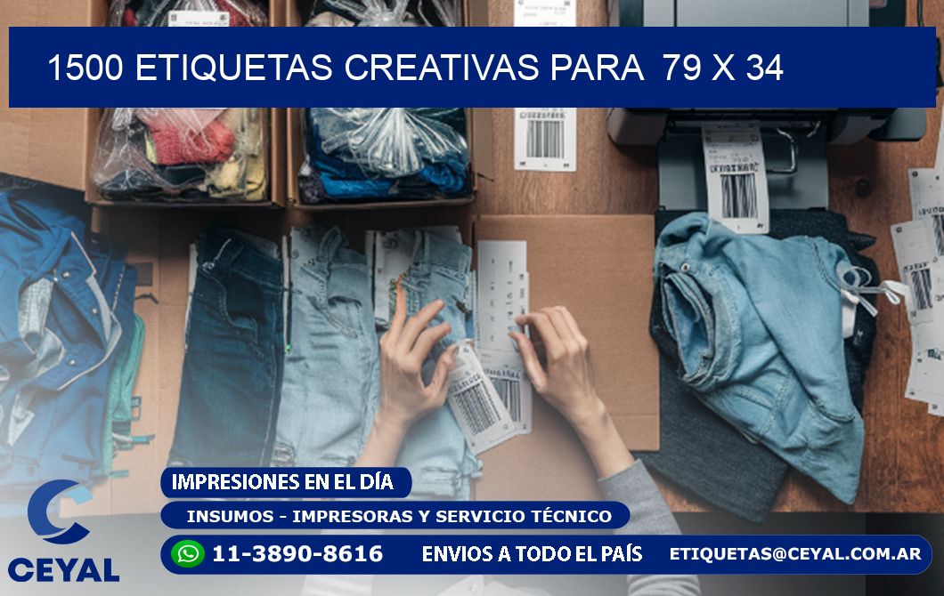 1500 ETIQUETAS CREATIVAS PARA  79 x 34