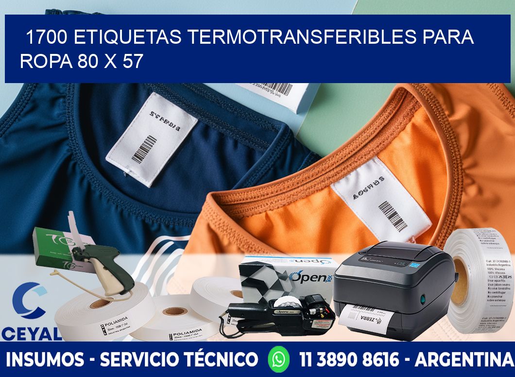 1700 ETIQUETAS TERMOTRANSFERIBLES PARA ROPA 80 x 57