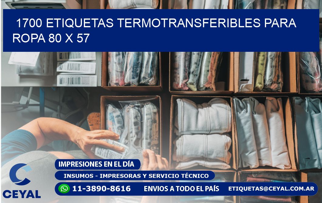 1700 ETIQUETAS TERMOTRANSFERIBLES PARA ROPA 80 x 57