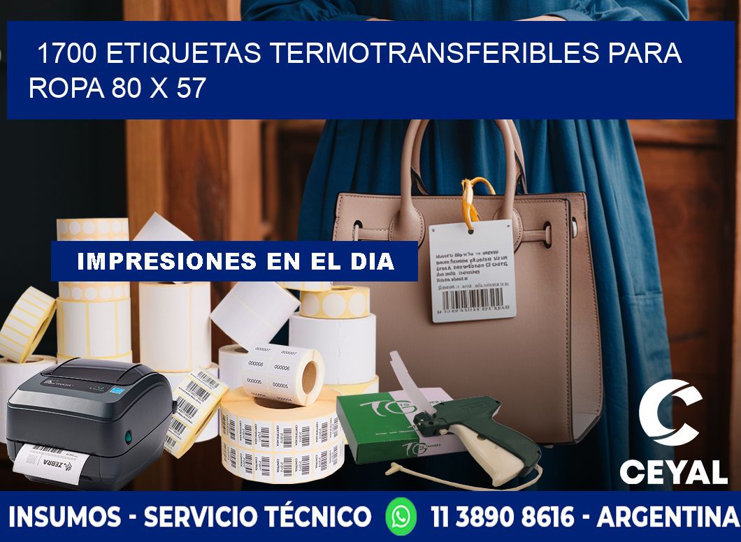 1700 ETIQUETAS TERMOTRANSFERIBLES PARA ROPA 80 x 57