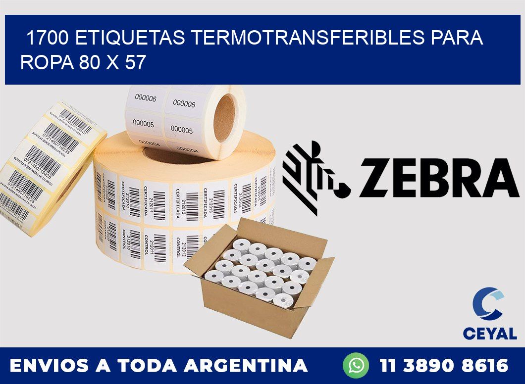 1700 ETIQUETAS TERMOTRANSFERIBLES PARA ROPA 80 x 57