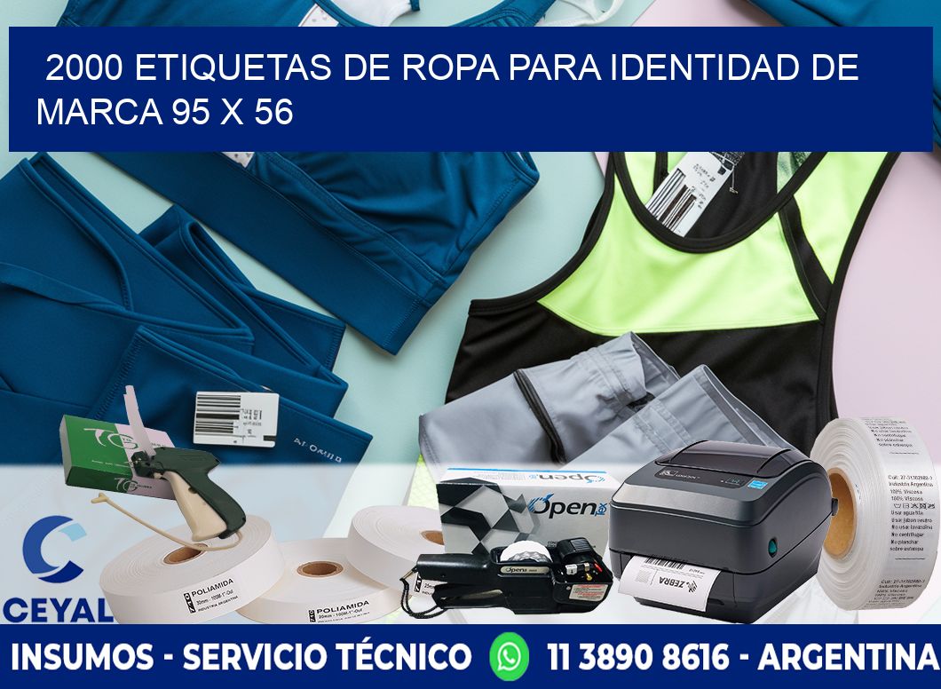 2000 ETIQUETAS DE ROPA PARA IDENTIDAD DE MARCA 95 x 56