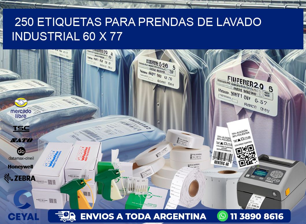 250 ETIQUETAS PARA PRENDAS DE LAVADO INDUSTRIAL 60 x 77