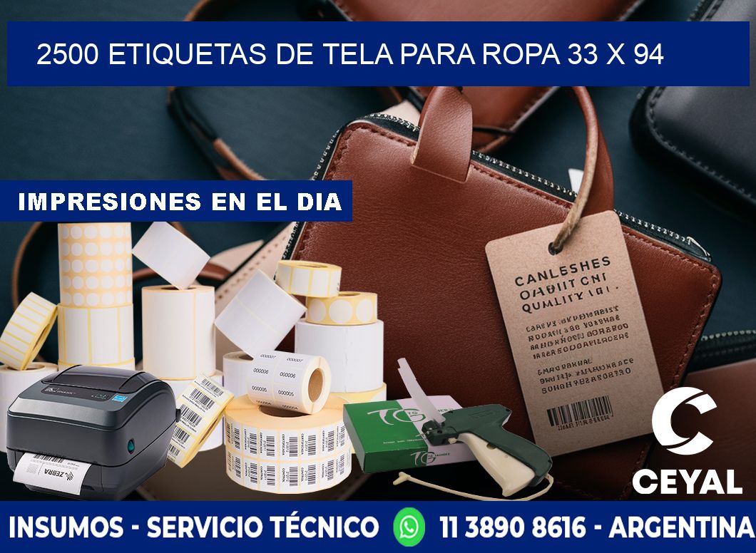 2500 ETIQUETAS DE TELA PARA ROPA 33 x 94