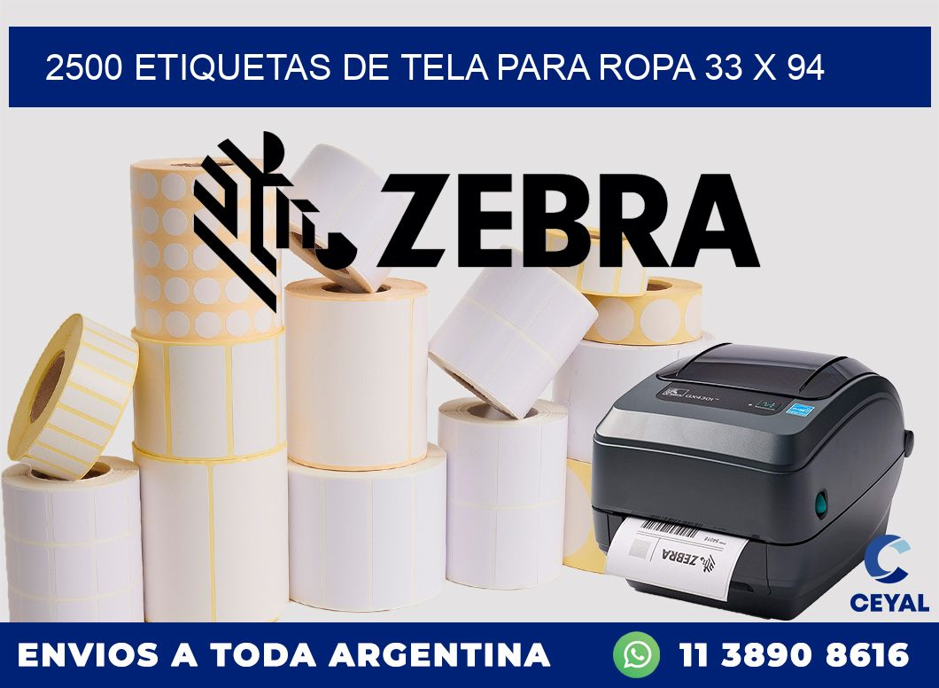 2500 ETIQUETAS DE TELA PARA ROPA 33 x 94