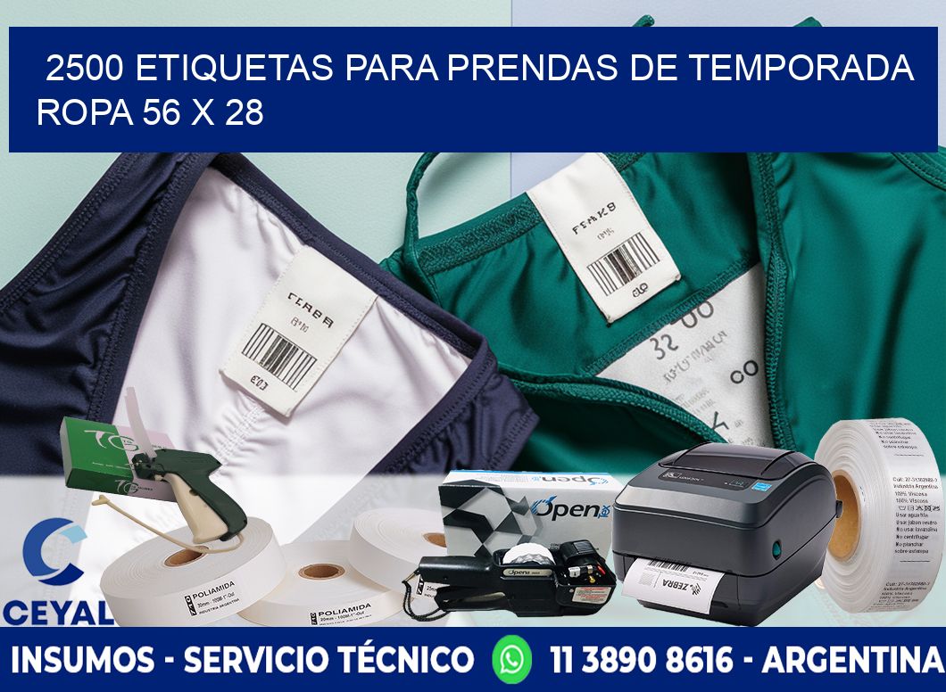 2500 ETIQUETAS PARA PRENDAS DE TEMPORADA ROPA 56 x 28