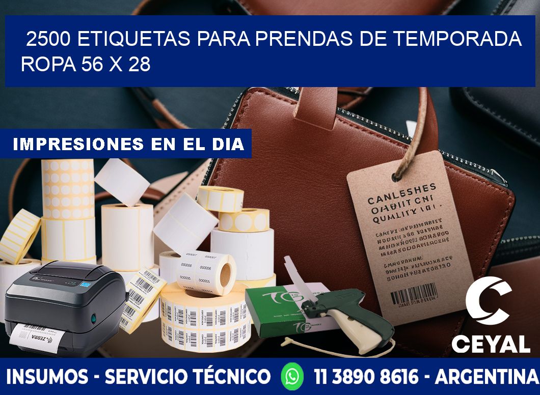 2500 ETIQUETAS PARA PRENDAS DE TEMPORADA ROPA 56 x 28