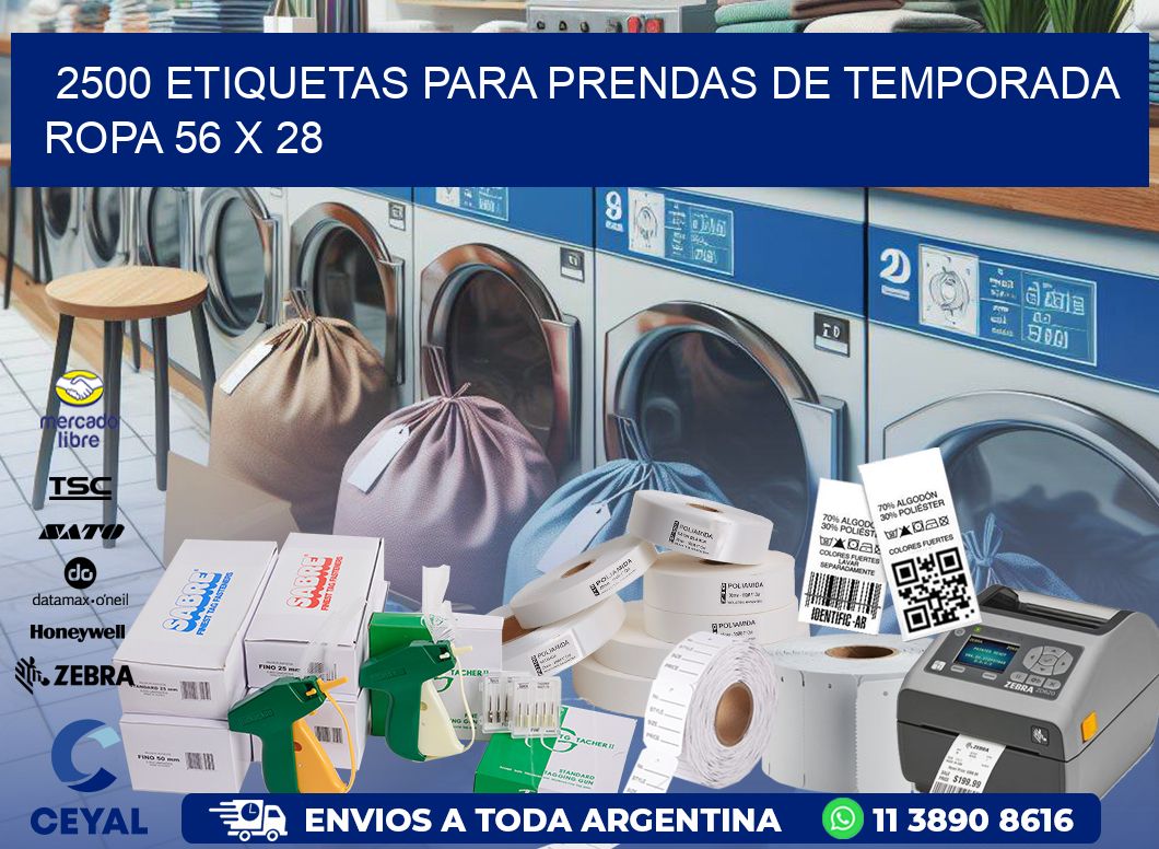 2500 ETIQUETAS PARA PRENDAS DE TEMPORADA ROPA 56 x 28