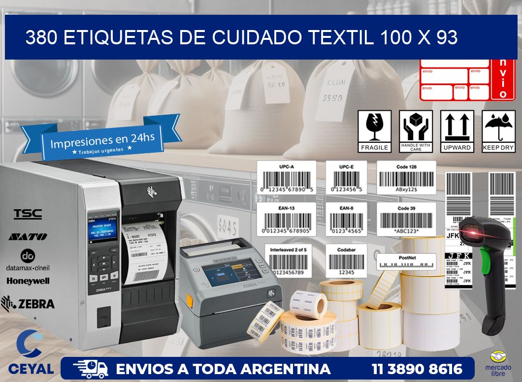 380 ETIQUETAS DE CUIDADO TEXTIL 100 x 93