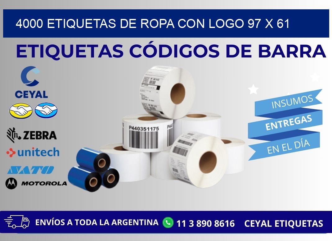 4000 ETIQUETAS DE ROPA CON LOGO 97 x 61