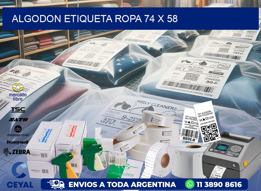 ALGODON ETIQUETA ROPA 74 x 58