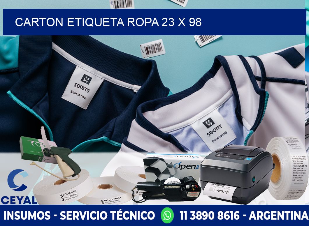 CARTON ETIQUETA ROPA 23 x 98