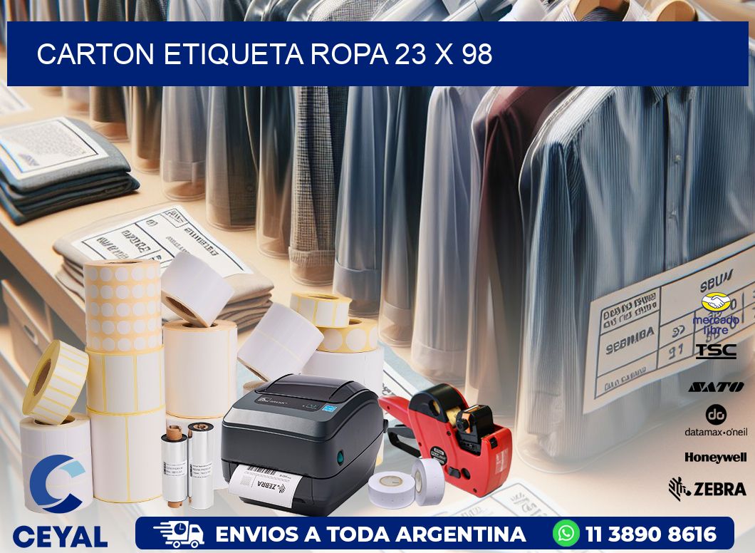 CARTON ETIQUETA ROPA 23 x 98