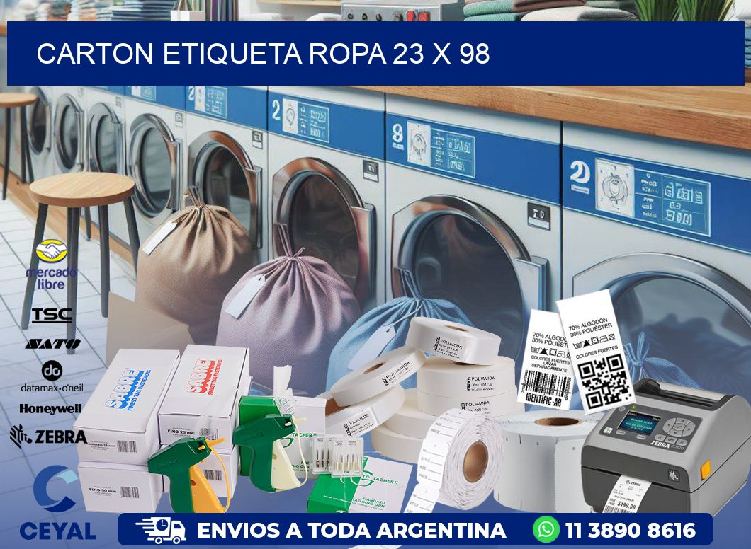 CARTON ETIQUETA ROPA 23 x 98