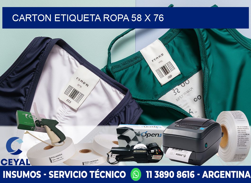 CARTON ETIQUETA ROPA 58 x 76