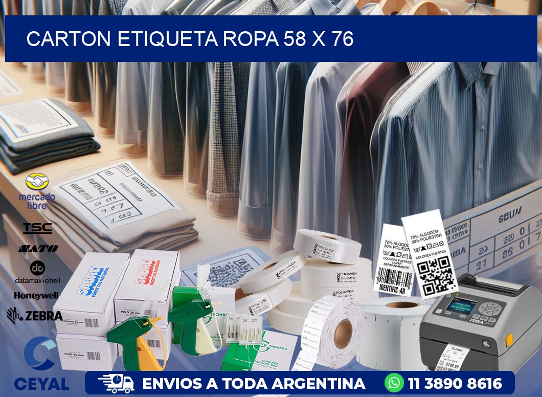 CARTON ETIQUETA ROPA 58 x 76