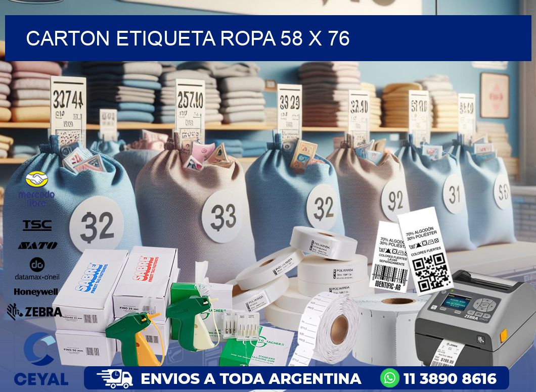 CARTON ETIQUETA ROPA 58 x 76