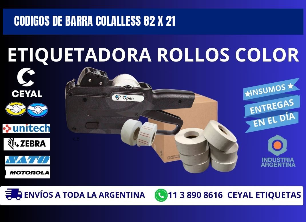 CODIGOS DE BARRA COLALLESS 82 x 21