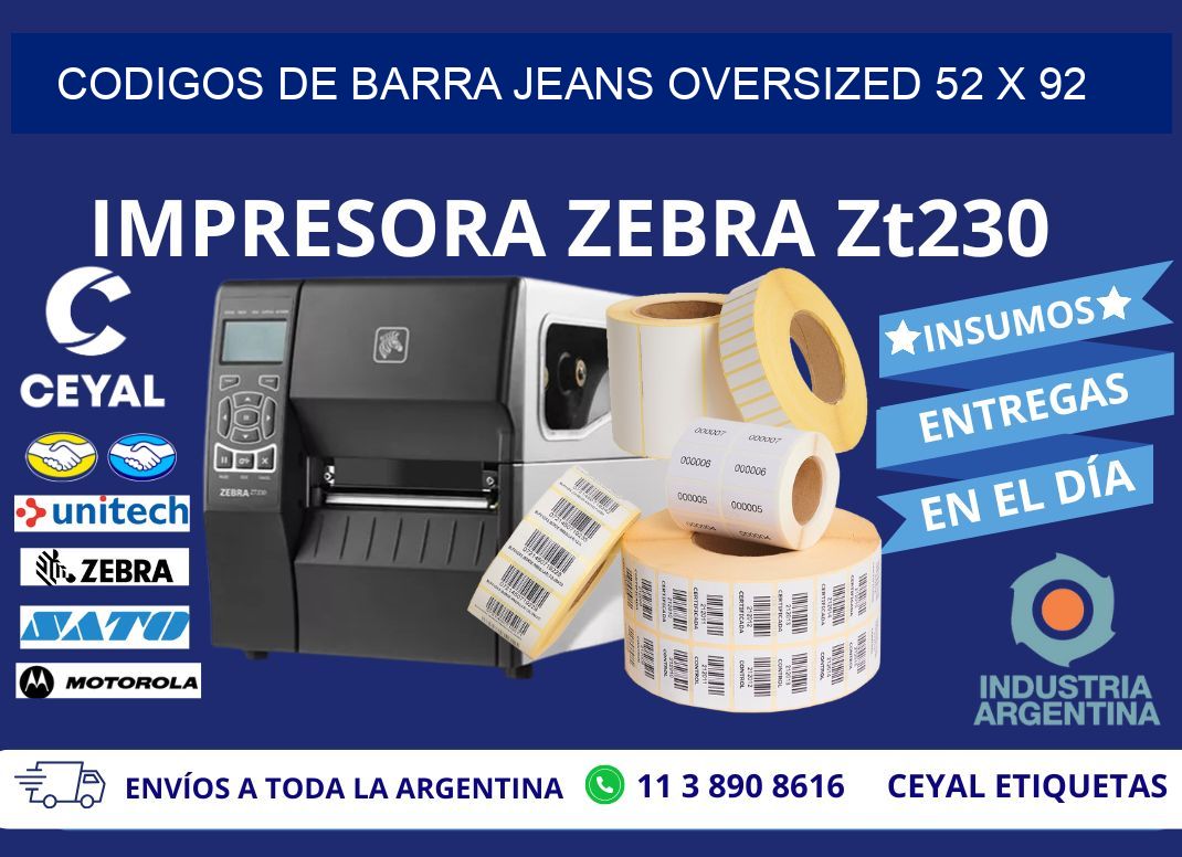 CODIGOS DE BARRA JEANS OVERSIZED 52 x 92