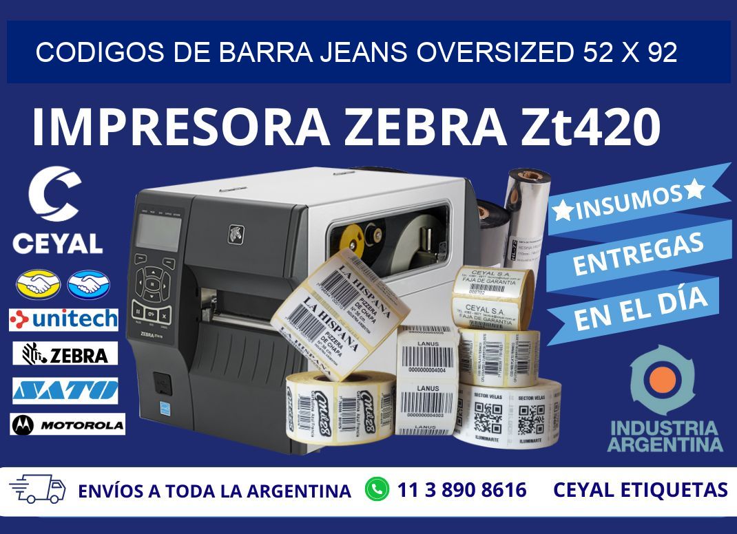 CODIGOS DE BARRA JEANS OVERSIZED 52 x 92