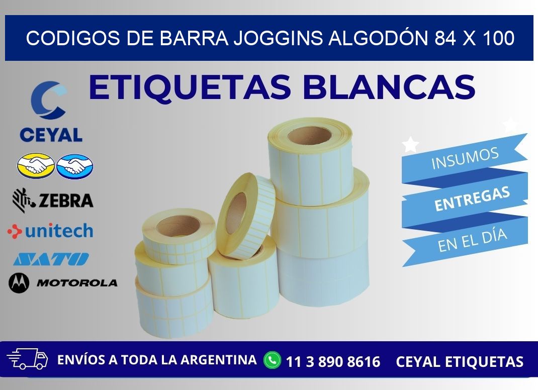 CODIGOS DE BARRA JOGGINS ALGODÓN 84 x 100