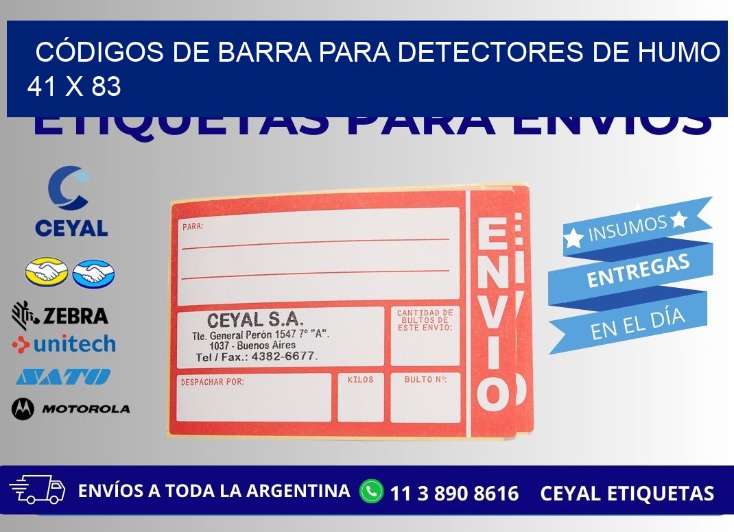 CÓDIGOS DE BARRA PARA DETECTORES DE HUMO 41 x 83