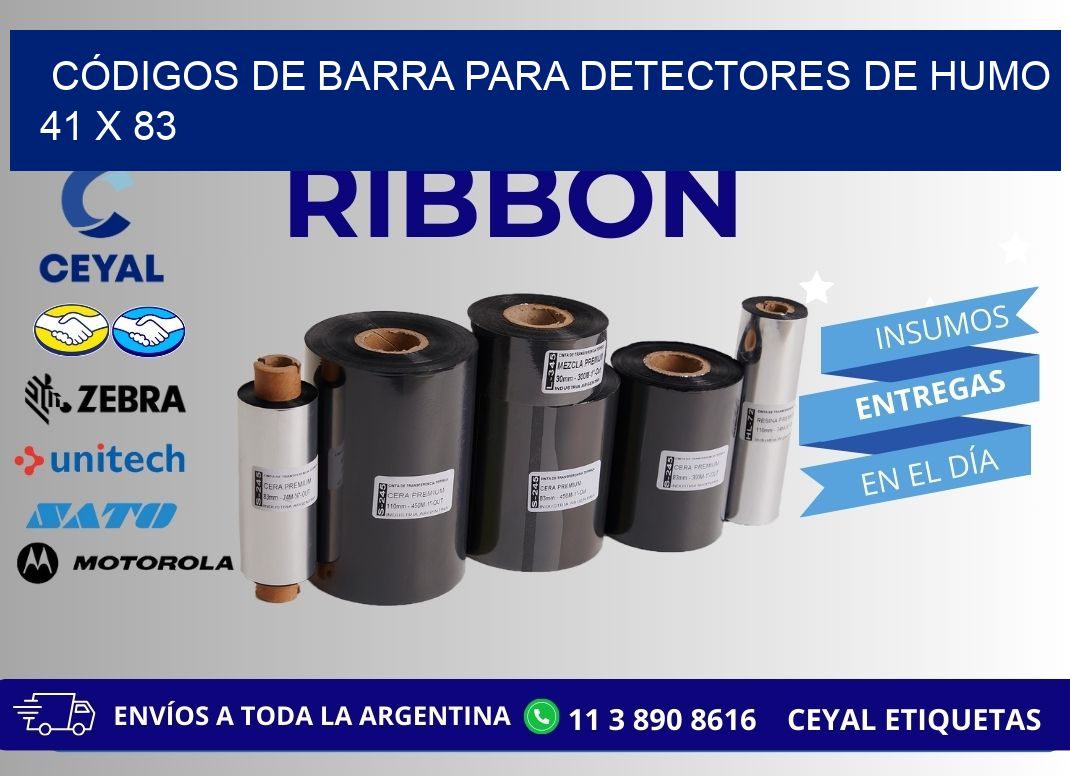 CÓDIGOS DE BARRA PARA DETECTORES DE HUMO 41 x 83