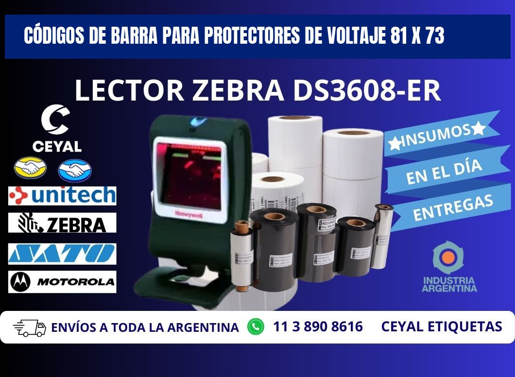 CÓDIGOS DE BARRA PARA PROTECTORES DE VOLTAJE 81 x 73