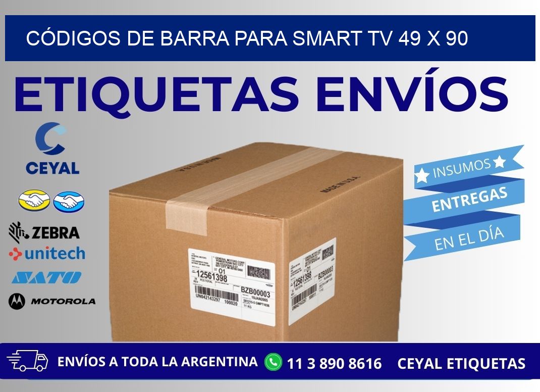 CÓDIGOS DE BARRA PARA SMART TV 49 x 90