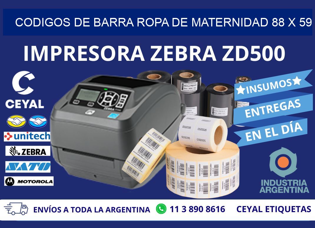 CODIGOS DE BARRA ROPA DE MATERNIDAD 88 x 59