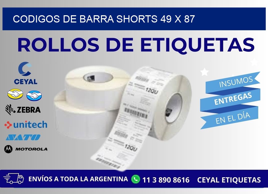 CODIGOS DE BARRA SHORTS 49 x 87