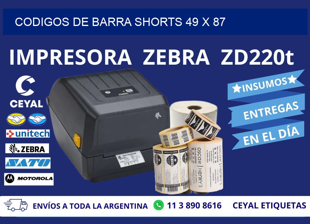 CODIGOS DE BARRA SHORTS 49 x 87