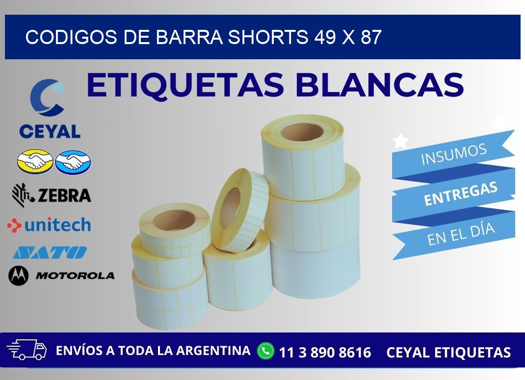 CODIGOS DE BARRA SHORTS 49 x 87