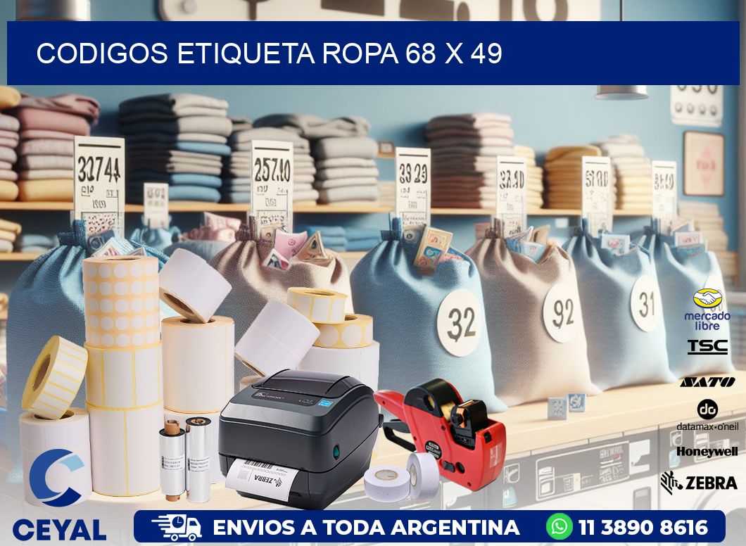 CODIGOS ETIQUETA ROPA 68 x 49