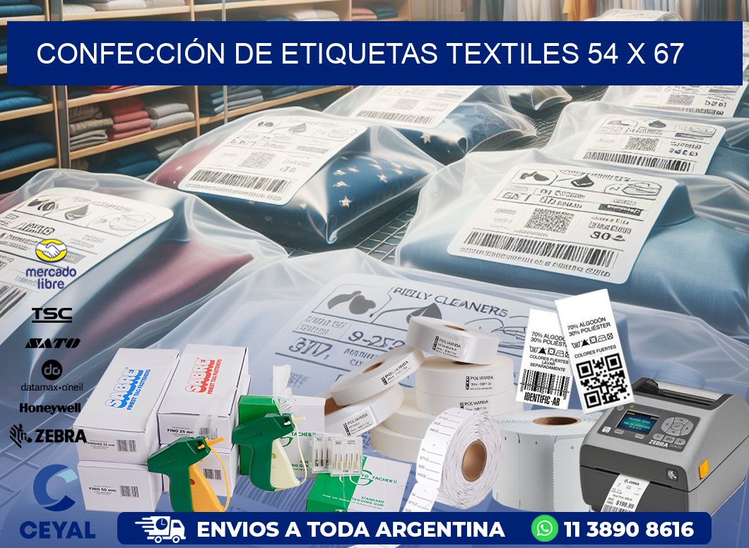 CONFECCIÓN DE ETIQUETAS TEXTILES 54 x 67