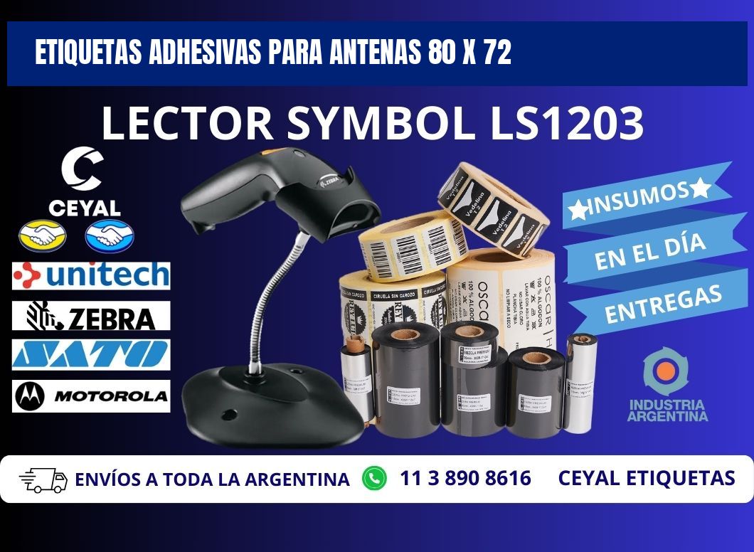 ETIQUETAS ADHESIVAS PARA ANTENAS 80 x 72